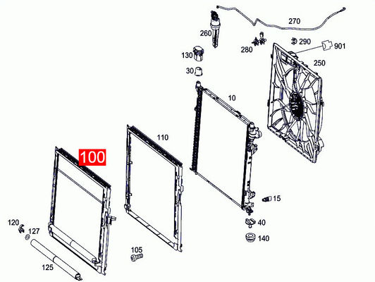 OEM 09950000025 AIR CONDITIONING CONDENSER FOR MERCEDES-BENZ GL-CLASS X166